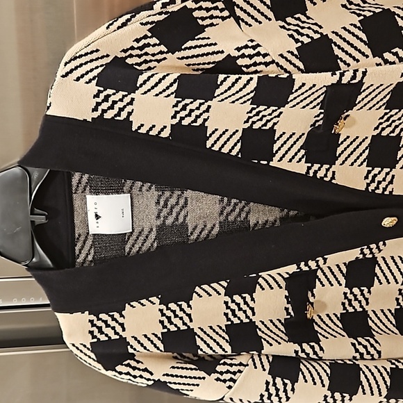 💕SANDRO💕 Jisou Oversized Checked Knitted Cardigan ~ Beige - Picture 14 of 16
